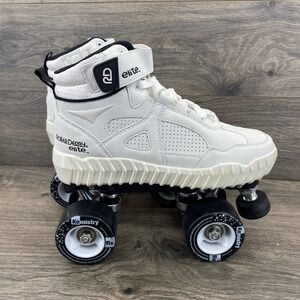 Roller Derby Elite White High Top Quad Roller Skates Adult Size 6 M - 7 W